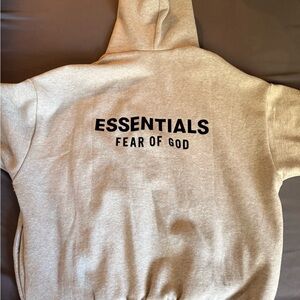 Fear of God Essentials Light Heather Gray hoodie